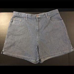 Vintage HALSTON Striped Jean Shorts sz 16 EUC!